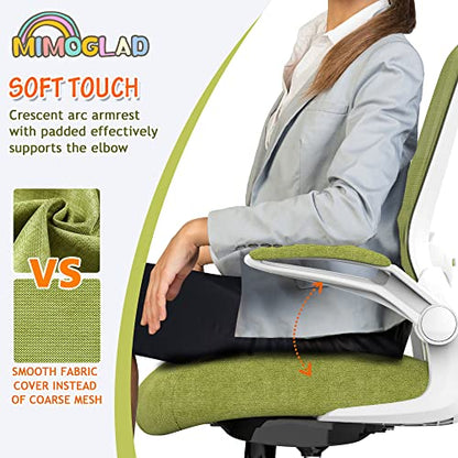 Mimoglad Ergonomic High Back Mesh Office Chair, Adjustable Lumbar Support, Thickened Seat Cushion (Modern, Green Pear) - color: Green Pear