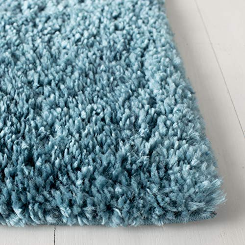 SAFAVIEH August Shag Collection Accent Rug - 2'3" x 4', Turquoise, Solid Design, Non-Shedding & Easy Care, 1.2-inch Thick Ideal for High Traffic Areas in Entryway, Living Room, Bedroom (AUG900K) - color: Turquoise, size: 2'3" x 4' (Rectangular)