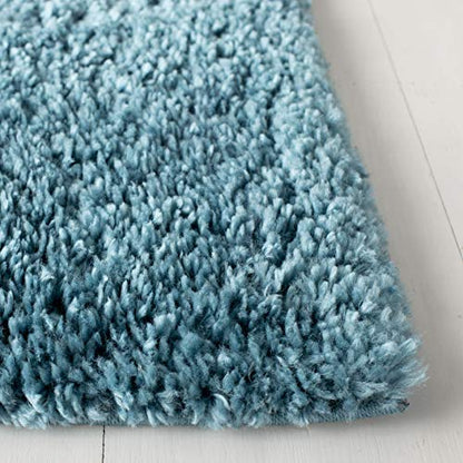 SAFAVIEH August Shag Collection Accent Rug - 2'3" x 4', Turquoise, Solid Design, Non-Shedding & Easy Care, 1.2-inch Thick Ideal for High Traffic Areas in Entryway, Living Room, Bedroom (AUG900K) - color: Turquoise, size: 2'3" x 4' (Rectangular)