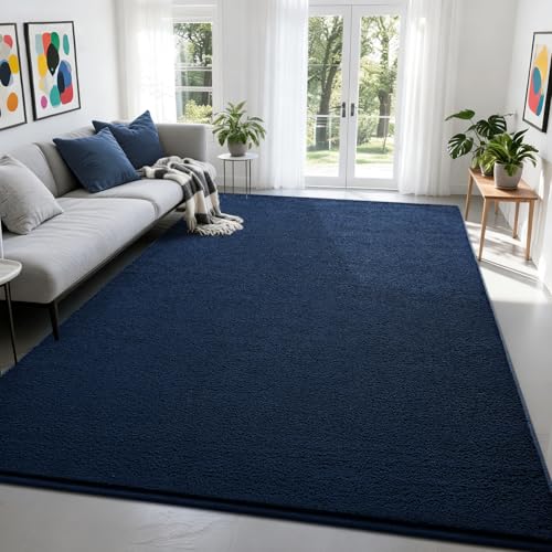 Nuttumico Soft Rug for Living Room, 4x6 Feet Navy Blue Area Rug, Modern Carpets Fuzzy Rug for Kids Boys Girls Dorm Nursery Home Decor, Anti-Skid and Non-Shedding - color: Navy Blue, size: 4' X 6' (Rectangular)