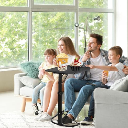 Gocamptoo Folding TV Tray Table, Multi-Functional Personal Activity Table, Adjustable Height TV Dinner Table, Space Saving - color: Black