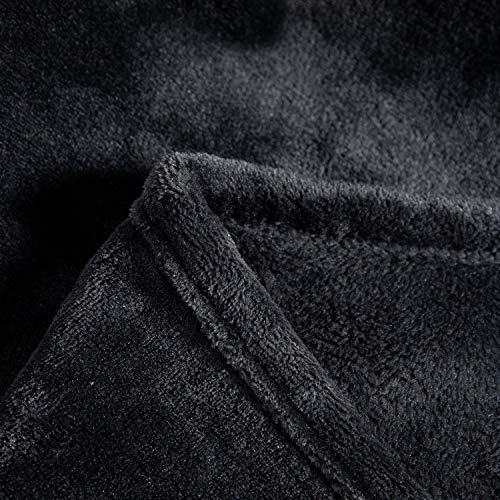 TASTHROW Large Flannel Fleece Throw Blanket, 50×70 Inch - Black | Cozy Lightweight Thick Blanket - All Seasons Suitable for Women, Men and Kids - color: Black, size: 50"x70"