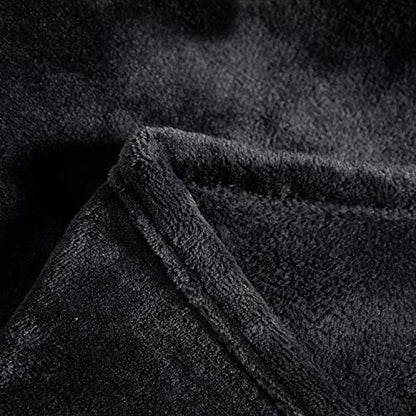 TASTHROW Large Flannel Fleece Throw Blanket, 50×70 Inch - Black | Cozy Lightweight Thick Blanket - All Seasons Suitable for Women, Men and Kids - color: Black, size: 50"x70"