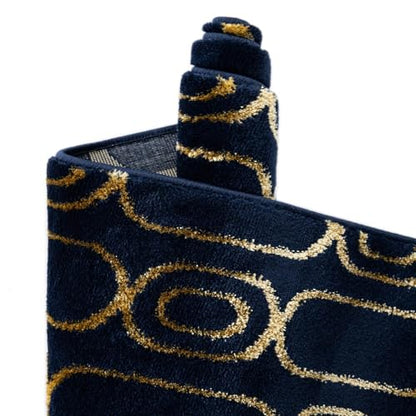 Rugs.com - Vogue Geo Rug – 5 Ft Runner Navy Blue and Gold Easy-Clean Stain-Resistant Rug – Modern Geometric Accent for Hallways, Entryways, and Bedrooms - color: Navy Blue and Gold, size: 2' x 5'1" (Runner)