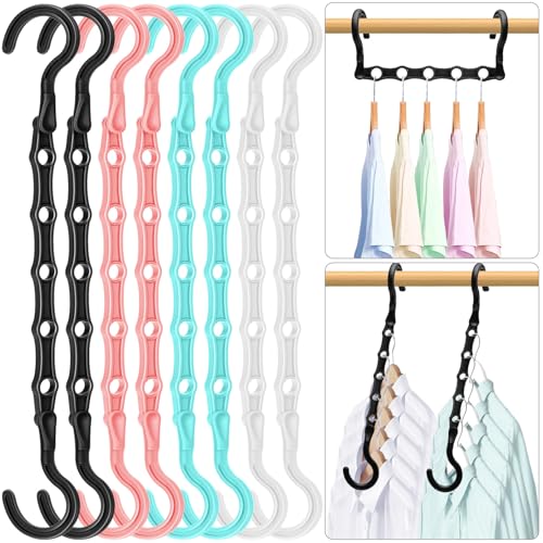 Closet Organizers and Storage, Magic Space Saving Hanger for 40 Heavy Clothes, Smart 360° Swivel Hook Cascading Hangers, Closet Organization Clothes Hangers, College Dorm Room Essentials for Girls | Upgraded Space Saving Hangers,Magic Closet Organization