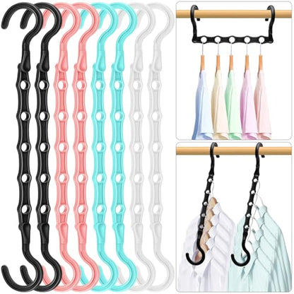 Closet Organizers and Storage, Magic Space Saving Hanger for 40 Heavy Clothes, Smart 360° Swivel Hook Cascading Hangers, Closet Organization Clothes Hangers, College Dorm Room Essentials for Girls | Upgraded Space Saving Hangers,Magic Closet Organization
