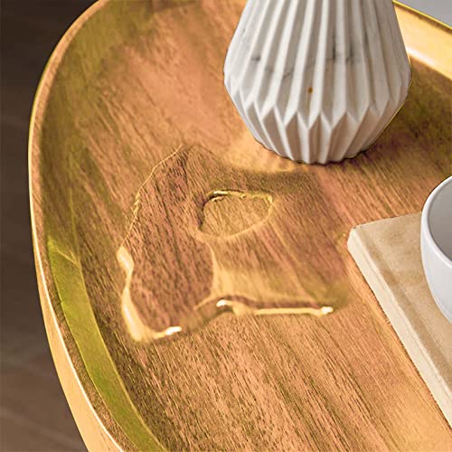 Small Side End Table New C Table Narrow Round Bed Sofa Couch Coffee Dinner Table for Snack Drink TV Tray, Slim Gold Rustic End Table Modern Simplicity, Metal and Wood - 24 Inch (Wood) - color: Wood Color