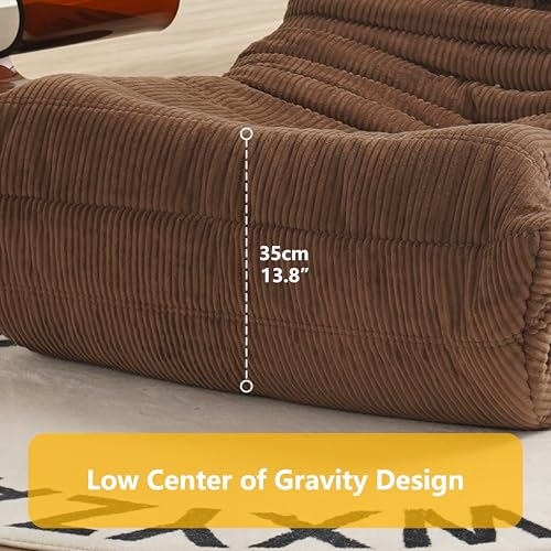 N&V Fireside Chair, Mid Century Armless Floor Sofa, Soft Premium Corduroy Floor Lounge, Foam Sofa Accent Chair for Living Room Bedroom and Office, Tuscany - color: Tuscany
