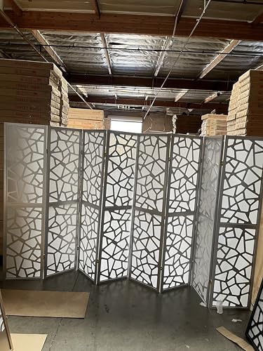 Mosaic Breeze Room Divider, 3-8 Panel (Silver, 8 Panel) - color: Silver, size: 8 Panel