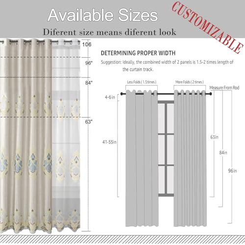 Simple Chenille Jacquard Blackout Window Elegance Curtains/Drapes/Panels/Treatments for Bedroom Living Room,Top Grommets, Two Panels, W54 x L96 inch - color: C1, size: 54"W x 96"L (Pack of 2)