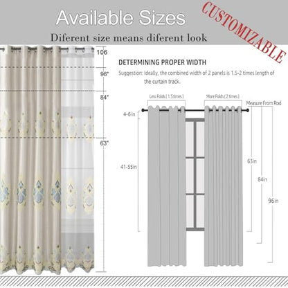 Simple Chenille Jacquard Blackout Window Elegance Curtains/Drapes/Panels/Treatments for Bedroom Living Room,Top Grommets, Two Panels, W54 x L96 inch - color: C1, size: 54"W x 96"L (Pack of 2)