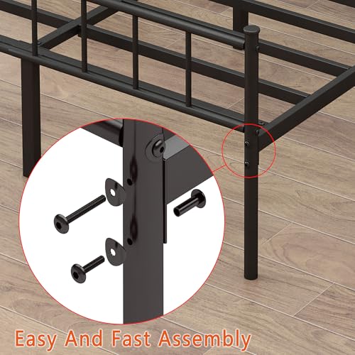 DIIYIV King Metal Bed Frame,Steel Slat Support,Noise Free,Easy Assembly | King Size Bed,Mattress Foundation,Underbed Storage,No Box Spring Needed - size: King