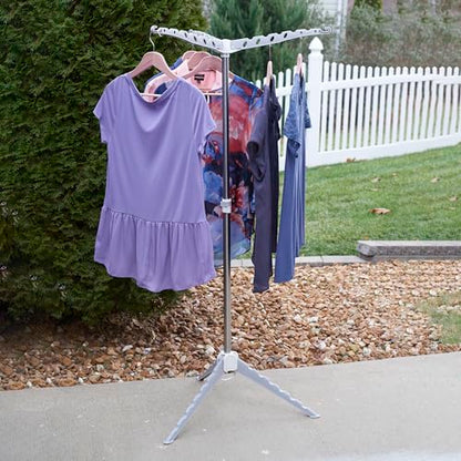 Household Essentials Grey 5006-1 Simple Indoor Tripod Clothes Drying Rack with Carrying Handle for Laundry, Small - size: Small