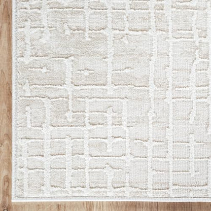 Abani Beige Area Rug - 9' x 12' Area Rugs for Bedroom - Vera Collection Geometric Grid Pattern - Non-Shedding, Easy to Clean Durable Rugs for Living Room, Bedroom or Office, Pet & Child Friendly - size: 9' x 12' (Rectangular)