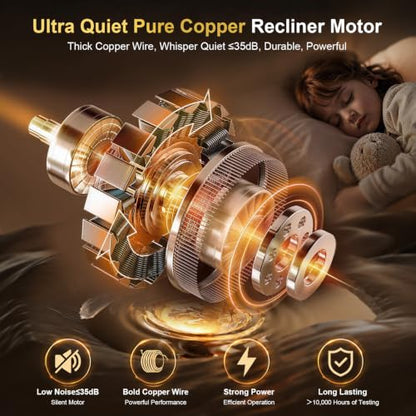 Home Theater Seating, 3 Seat Power Loveseat Recliner Sofa with Heat Massage | Wall Hugger Reclining Loveseat with USB, RV Couch with LED Lights, Flip Backrest, Cup Holders for Movie Theater, Gaming Room - color: Brown, size: 92" - 3 Seats