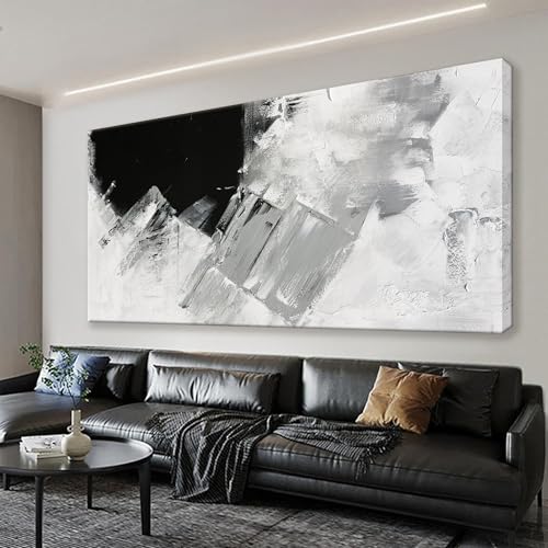 TAIJXAGSG Abstract Canvas Art Wall Decor Painting Home Wall Decor 20x40 Inch Decorations Black Grey Abstract Wall Art Office Canvas Picture For Bedroom Kitchen Office Artwork - color: black white grey, size: 40"L x 20"W