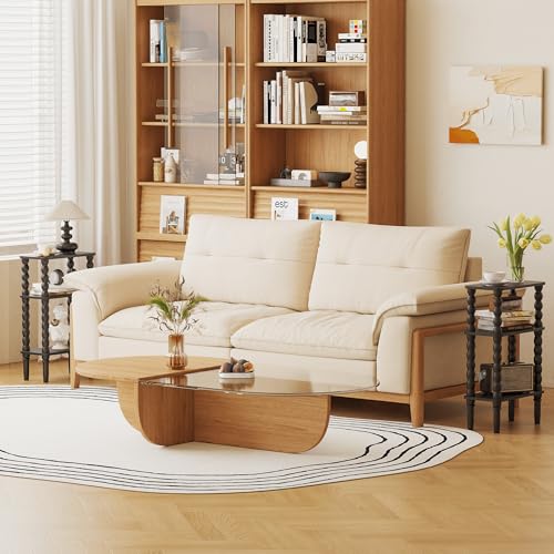 Veegle Side Table, Small End Table with Storage Shelf, 3-Tier Small Coffee Tables for Living Room Bedroom Narrow Spaces(Black) - color: Black-3 Tier Shelf