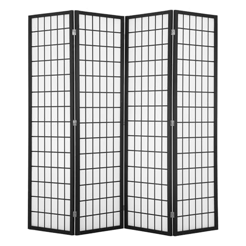 Room Divider,4 Panel Folding Privacy Divider Portable Room Separating Dividers Asian-Style Screen Wall Wood Dividers Tall Freestanding Partition Screen White - color: White