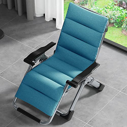 Comfy Folding Chair, Folding Lounge Chair with Cushion, Reclining Chair - color: Sky Blue