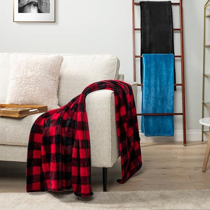 PAVILIA Black Fleece Bed Blanket King Size, Super Soft Fuzzy Flannel Throw for Couch Sofa, Luxury Plush Microfiber Large Throw Blanket King Bed, Home Cozy Velvet Gift Blanket, 90x108 - color: Black, size: 90 x 108 Inches - King