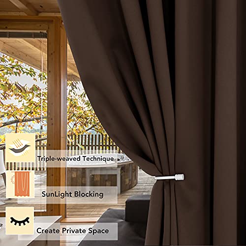 BONZER Room Divider Curtain Total Privacy Wall Screen Partitions | Grommet Wide Noise Reducing Blackout Curtains for Living Room, Bedroom, 84L x 70W Inch (7L x 5.8W ft), 1 Panel, Chocolate - color: Chocolate, size: 70"W x 84"L (Pack of 1)