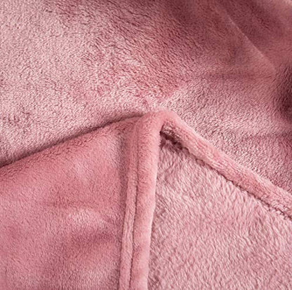 TASTHROW Large Flannel Fleece Throw Blanket, 50×70 Inch - Pink | Cozy Lightweight Thick Blanket - All Seasons Suitable for Women, Men and Kids (Two Pack) - color: Pink, size: Two Pack 50"x70"