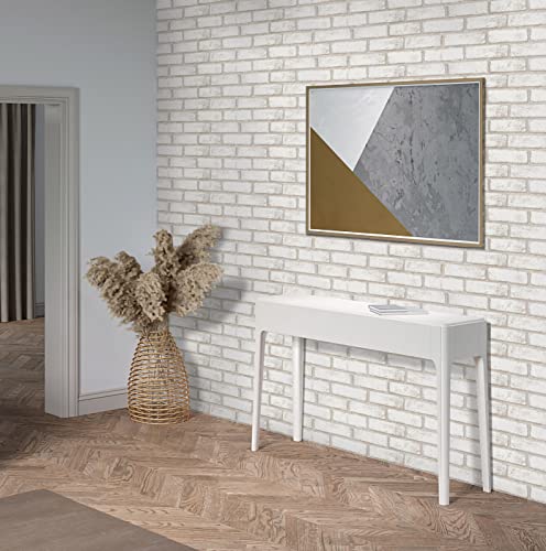 Timeet Beige White Brick Wallpaper Brick Peel and Stick Wallpaper Self Adhesive Brick Contact Paper Faux Brick Wallpaper Removable Wall Paper for Bedroom Laundry Room Accent Walls 17.7"×78.7" - color: Beige,white, size: 17.7" x 78.7"
