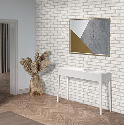 Timeet Beige White Brick Wallpaper Brick Peel and Stick Wallpaper Self Adhesive Brick Contact Paper Faux Brick Wallpaper Removable Wall Paper for Bedroom Laundry Room Accent Walls 17.7"×78.7" - color: Beige,white, size: 17.7" x 78.7"