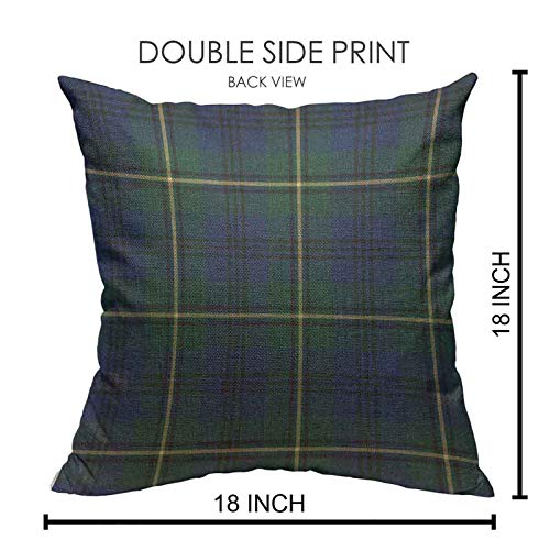 Throw Pillow Covers Yellow Locker by Johnston Clan Tartan Blue Green Plaid Scottish Cotton Linen Decorative Square Pillowcases Cushion Cover 18 X 18 Inch - color: Multi 22