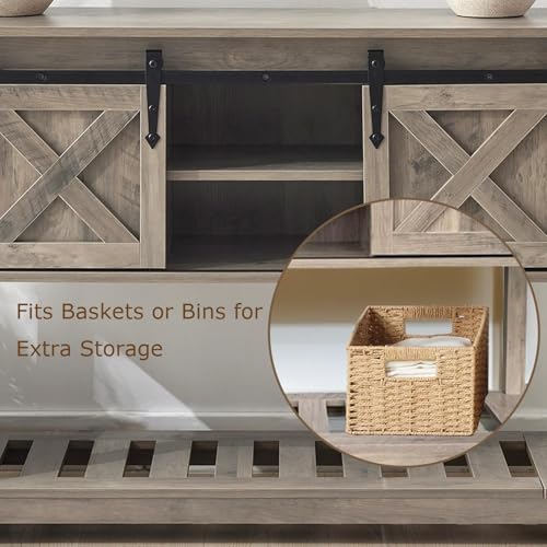 Farmhouse Entryway Table Set of 3, Console Table with Storage and 2 End Tables, Rustic Sofa Table Set for Living Room, Hallway, Bedroom, Grey - color: 3pcs-grey