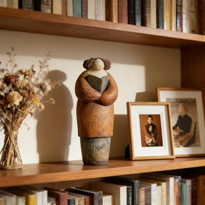 XINXUAN Reader Women Sculpture, Home Décor Accents for Modern Farmhouse | Bookshelf, Office, Desk, TV Stand, Entryway, Room Decor Aesthetic, Book Lovers Gifts (C)
