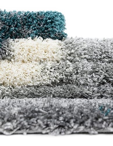 Rugs.com - Soft Touch Shag Rug – 2' x 3' 1 Turquoise Shag Rug – Plush Abstract Swirl for Nurseries, Playrooms, and Bedrooms - color: Turquoise, size: 2' x 3' (Rectangular)