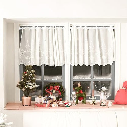 MEXAU White Tension Curtain Rod 16 - 28 inch Spring Tension Rod Curtain Rod Adjustable Spring Rod Extendable Tension Rod for Kitchen, Bathroom, Window, Closet. | Adjustable Curtain Rods No Dilling Extendable Spring Tension Rod Short Curtain Rod for Window