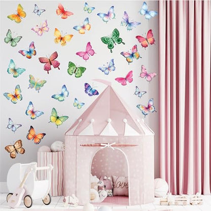 AOWDIAO 62 Large Butterfly Wall Decals - Peel and Stick Vinyl Wall Stickers for Room Decor, Safe for Walls, Repositionable - style: Large Butterfly