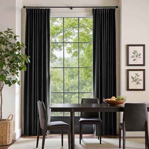 Blackout Black Velvet Curtains Rod Pocket 42×84 Inch 2 Panels | Soft Velvet, For Bedroom & Living Space, Light Shifting Texture, Elegant Drape, Classic - color: R | Black, size: 42"W x 84"L (Pack of 2)