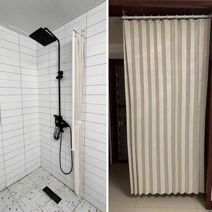 Curtains for Room Divider & Metal Support Pole,Floor to Ceiling Room Divider Wall,Folding Partition Curtain,Blackout Privacy Partition Panels,Wall Mounted Curtains Tracks(B,29.5-43.3in/75-110cm)