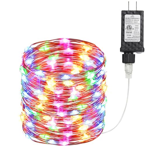 Joomer Fairy String Lights 66FT 200LED Plug in Lights Indoor, Multicolor | Silver Wire, String Light DIY for Bedroom, Parties, Wedding, Christmas, Outdoor, Indoor Decoration (Non-Connectable) - color: Multicolor, size: 200led