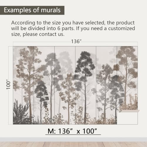 AFZEVEB-Tropical Jungle Peel and Stick Wallpaper Trees Walls Mural - color: X807, size: 136" x 100"