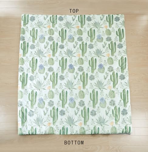 Chezmoi Collection Cereus 3-Piece Southwestern Serene Desert Comforter Set - Green Blue Cactus Succulent Plant Printed Washed Microfiber Bedding, Full - color: Green Cactus Succulent, size: Full