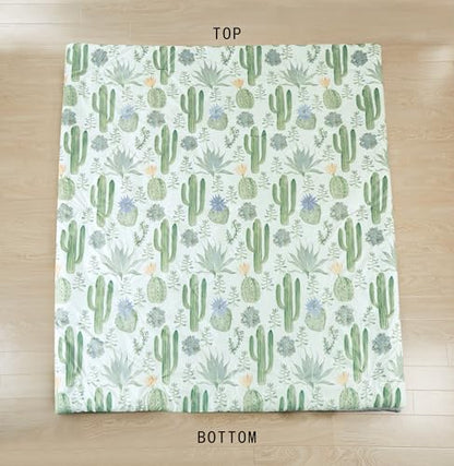 Chezmoi Collection Cereus 3-Piece Southwestern Serene Desert Comforter Set - Green Blue Cactus Succulent Plant Printed Washed Microfiber Bedding, Full - color: Green Cactus Succulent, size: Full