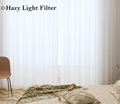 PI Clear White Sheer Curtains 108 Inches Length with Grommet Top, Voile Window Curtains Treatment for Living Room/Bedroom/Patio 1 Pair 2 Panels (W52 X L108, Optical White) - color: Optical White, size: 52"W x 108"L (Pack of 2)