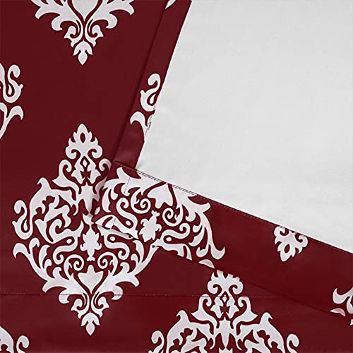 Exclusive Home Curtains - EH7945-07 2-84G Medallion Blackout Grommet Top Curtain Panel Pair, 52x84, Burgundy, 2 Piece - color: Burgundy, size: 52"W x 84"L (Pack of 2)