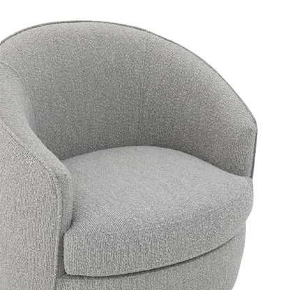 CHITA Barrel Swivel Accent Chair, Wood Frame, Fully Assembled, Light Grey | Modern Armchair with FSC Certified Wood Frame, Living Room Chair for bedroom & office, 31.5"Dx32.3"Wx28.7"H, 350 Lbs Capacity - color: Light Grey - Fabric