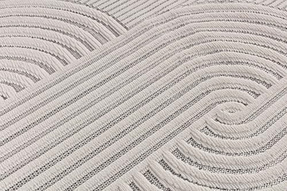 Modern Rug 4x6 Luxury Swirl Curved Micro Loop Area Rugs Soft High-Low Pile Stain Resistant Easy to Clean Non-Shedding Durable Living Room Office Indoor Carpet (White) - color: Curved / White, size: 4' x 6' (Rectangular)
