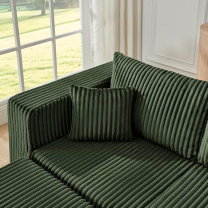 Compact Modular Sectional Sofa, Foam, Green, Space-Saving Design, No Assembly Required - color: Green, size: 42x18x17