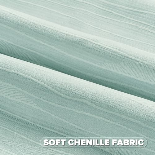 FUTEI Pack of 2 Chenille Throw Pillow Covers 12x20 Inch, Dyeing Light Blue | Double-Sided Elegant Line Textured Design,Side Hidden Zipper,Machine Washable,Pill-Resistant,Colorfast,Insert Not Included. - color: Dyeing Light Blue, size: 20" x 12" (Pack of 2