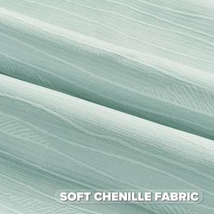 FUTEI Pack of 2 Chenille Throw Pillow Covers 12x20 Inch, Dyeing Light Blue | Double-Sided Elegant Line Textured Design,Side Hidden Zipper,Machine Washable,Pill-Resistant,Colorfast,Insert Not Included. - color: Dyeing Light Blue, size: 20" x 12" (Pack of 2
