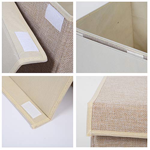 2 Pack Large Toy Box Storage with Lid, Collapsible Sturdy Toy Chest Storage | Toy Chest with Rivets Handles for Kids, Boys, Girls, Nursery, Playroom, Living Room, Bedroom, 25"x 13" x 16" (Linen Gray) - color: 2 Pack Large Beige
