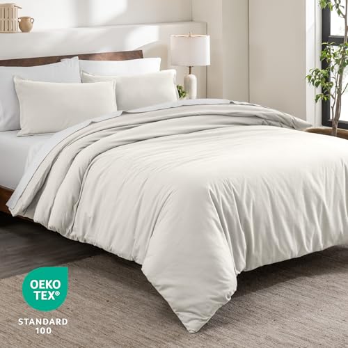 Bare Home Flannel Duvet Cover Set (Twin/Twin XL, Cream) | 100% Cotton, Velvety Soft, Heavyweight, Premium Flannel, Double Brushed, Includes Sham Pillow Cover - color: 06 - Cream (No Comforter), size: Twin/Twin XL