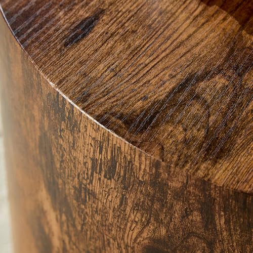 Round Nesting Coffee Table Set of 2 Living Room, No Assembly | Modern Wooden Center Tables, Tea Table for Apartment, Small Circle Accent End Table Set, Dark Brown - color: A-dark Brown